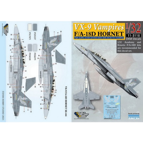 1/32 USN F/A-18D Hornet VX-9 Vampires Decals for Academy/Kinetic kits