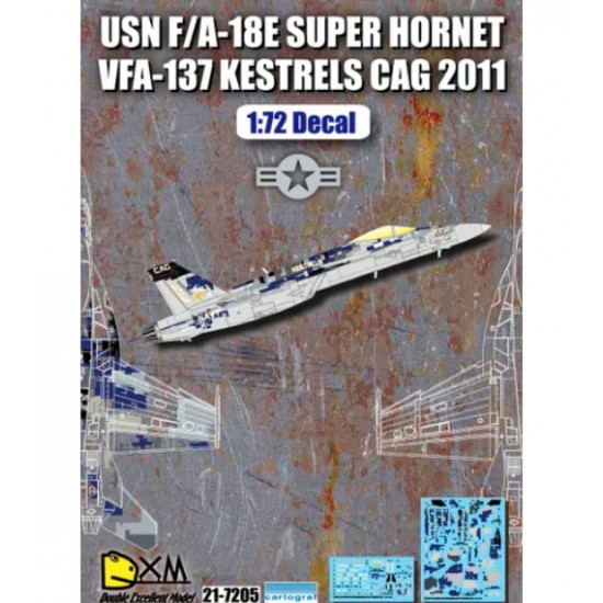 Decals for 1/72 USN F/A-18E VFA-137 Kestrels CAG 2011