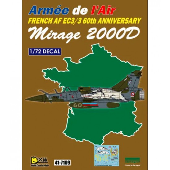 Decals for 1/72 French AF M2000D EC3/3 60 ANN