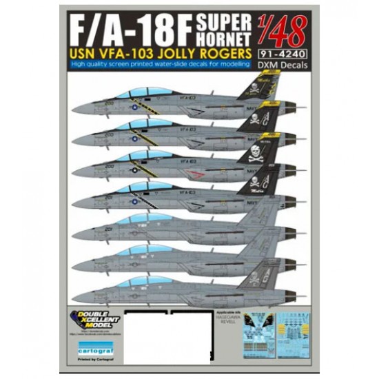 Decals for 1/48 USN F/A-18F Super Hornet VFA-103 "Jolly Rogers"