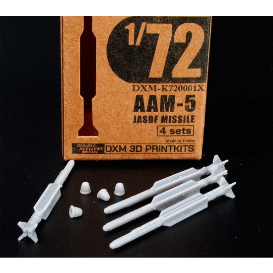 1/72 JASDF AAM-5 Air to Air Missiles (4pcs, 3D print kits)