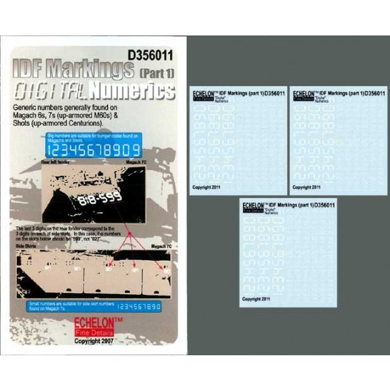 1/35 IDF Markings (Part1) Digital Numerics Decals