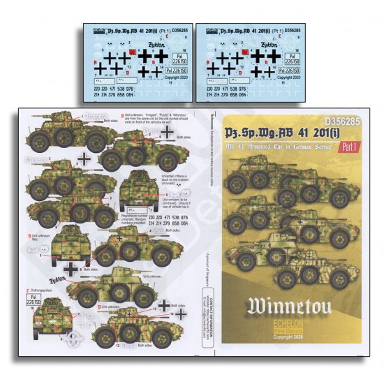 Decals for 1/35 Pz.Sp.Wg.AB 41 201(i) Part. 1