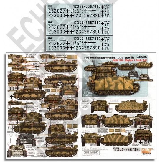 1/35 1. SS StuG IIIs in Paris, Kharkov and Kursk Decal