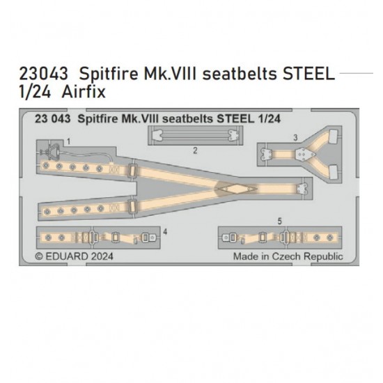 1/24 Supermarine Spitfire Mk.VIII Seatbelts Detail set for Airfix kits