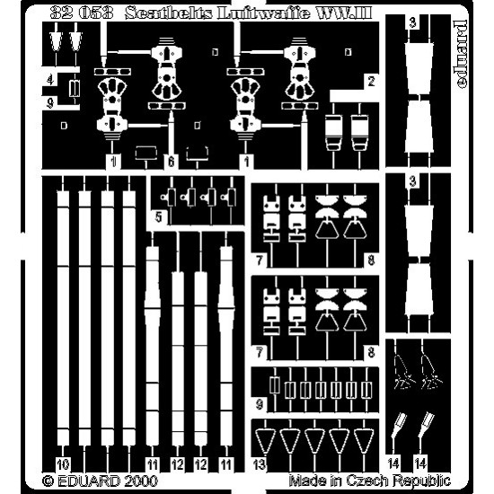 Photoetch for 1/32 WWII Luftwaffe Seatbelts 