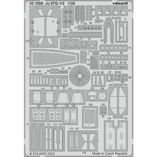 1/35 Junkers Ju 87G-1/2 Detail set (photo-etched) for Border Model kits