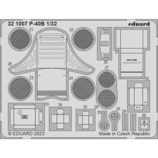 1/32 Curtiss P-40B Warhawk Detail Parts for Great Wall Hobby kits