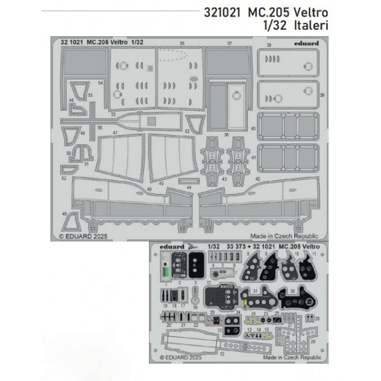 1/32 Macchi MC.205 Veltro Photo-etched Detail set for Italeri kits