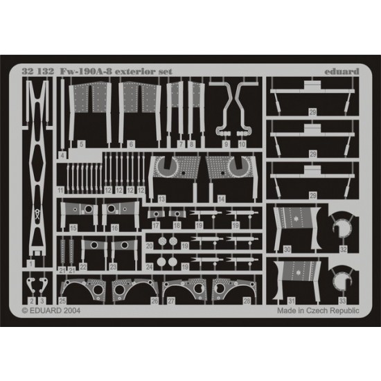 Photoetch for 1/32 Focke-Wulf Fw 190A-8 Exterior for Hasegawa kit