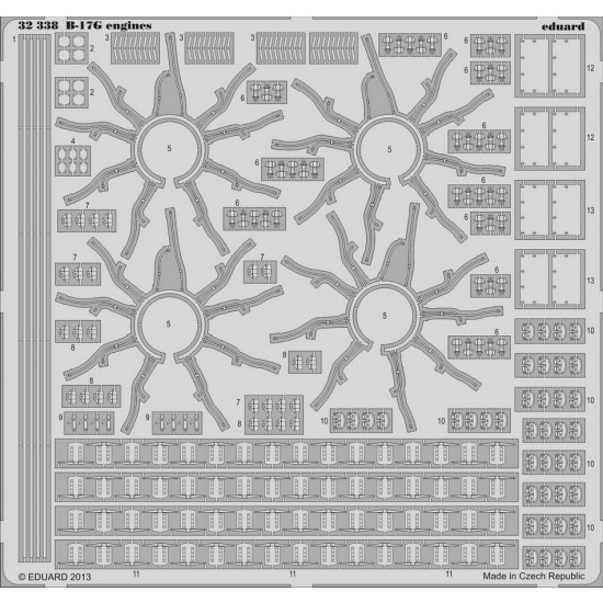 1/32 Boeing B-17G Flying Fortress Engines Detail Set for HK Models kit