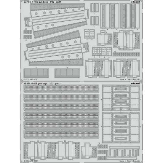 1/32 Curtiss P-40E Warhawk Gun Bays Detail Set for Trumpeter kits