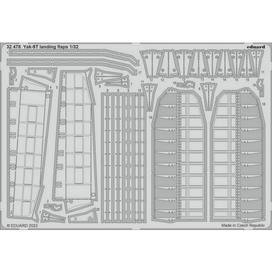 1/32 Yakovlev Yak-9T Landing Flaps Detail Set for ICM kits