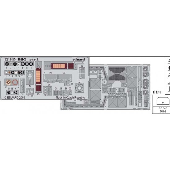 Colour Photoetch for 1/32 Airco de Havilland DH-2 for Roden kit