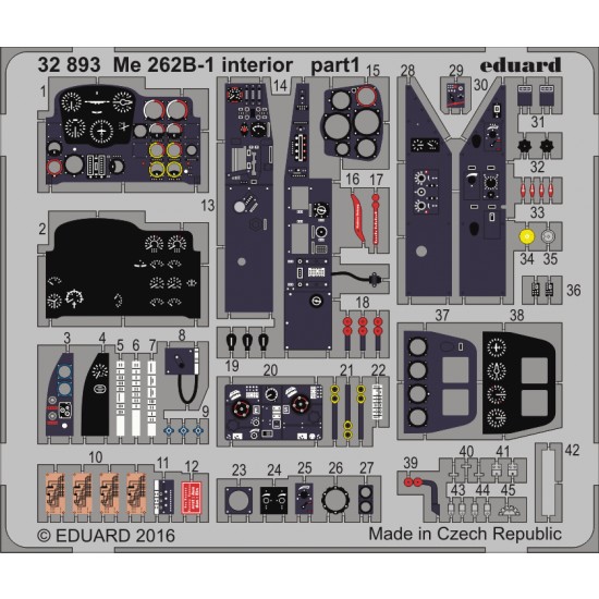 1/32 Messerschmitt Me 262B-1 Nightfighter Interior Detail Set for Revell #04995 kit (2PE)