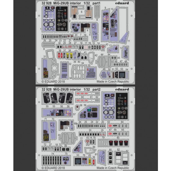 1/32 Mikoyan Mig-29UB Interior Detail-up Set for Trumpeter kits