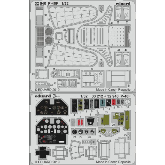 1/32 Curtiss P-40F Warhawk Detail Set for Trumpeter kits