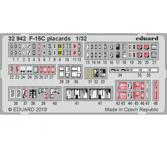 1/32 F-15C Eagle Placards Detail Set for Tamiya kits