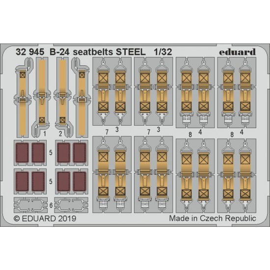 1/32 Consolidated B-24 Liberator Seatbelts Detail Set for Hobby Boss kits