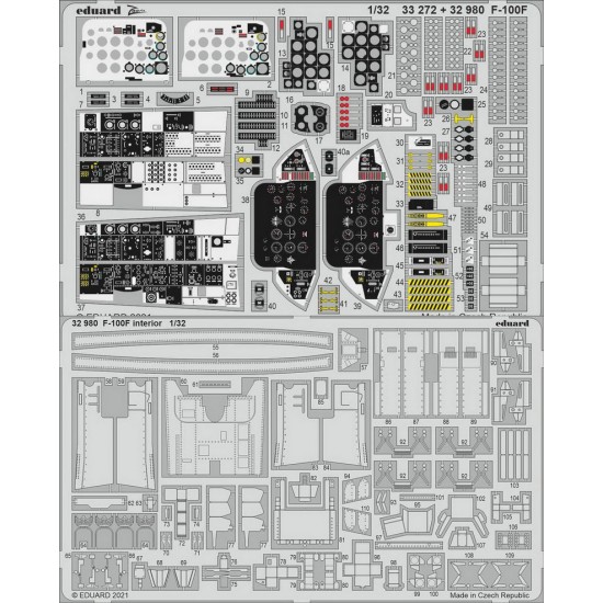 1/32 F-100F Super Sabre Interior Detail Set for Trumpeter kits