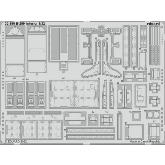 1/32 North American B-25H Mitchell Interior Detail set for HK Models kits