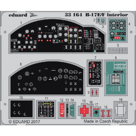 1/32 Boeing B-17E/F Flying Fortress Interior Detail Set for Hong Kong Models kit (1PE) 