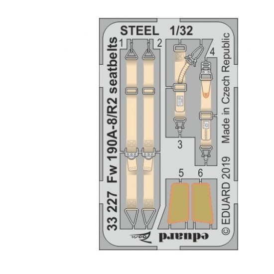 1/32 Focke-Wulf Fw 190A-8/R2 Seatbelts Steel for Revell kits