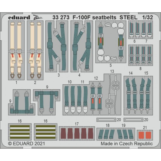 1/32 F-100F Super Sabre Seatbelts Detail Set for Trumpeter kits