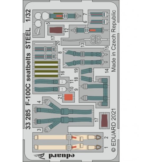 1/32 F-100C Super Sabre Seatbelts Detail Set for Trumpeter kits