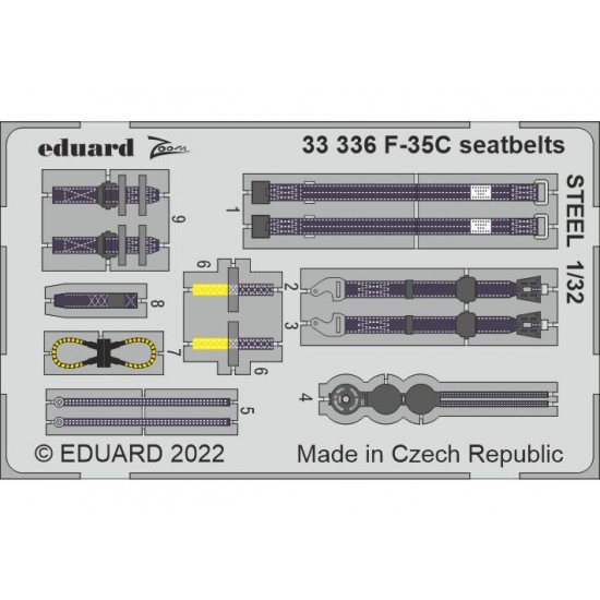 1/32 Lockheed Martin F-35C Lightning II Seatbelts set for Trumpeter kits