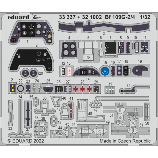 1/32 Messerschmitt Bf 109G-2/4 Detail set for Revell kits