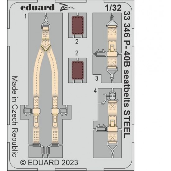 1/32 Curtiss P-40B Warhawk Seatbelts for Great Wall Hobby kits