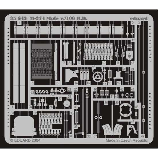 Photoetch for 1/35 M274 Mule w/106 R.R. for Dragon kit