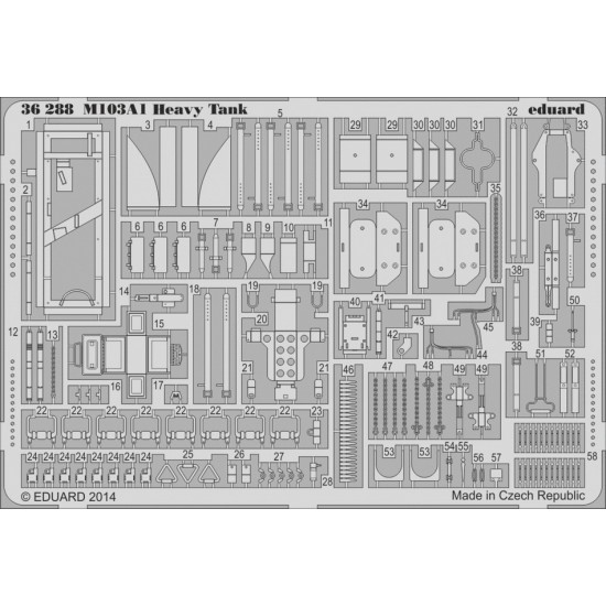 1/35 US M103A1 Heavy Tank (Black Label) Detail-up Set for Dragon kit