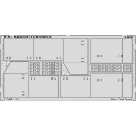 1/35 Jagdpanzer IV L/48 Schurzen Detail-up Set for Dragon 6369 kit (1 Photo-Etched Sheet) 