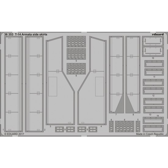 1/35 Russian Tank T-14 Armata Side Skirts for Zvezda kit (1 Photo-Etched Sheet)