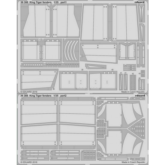 1/35 King Tiger Fenders PE Set for Takom kits