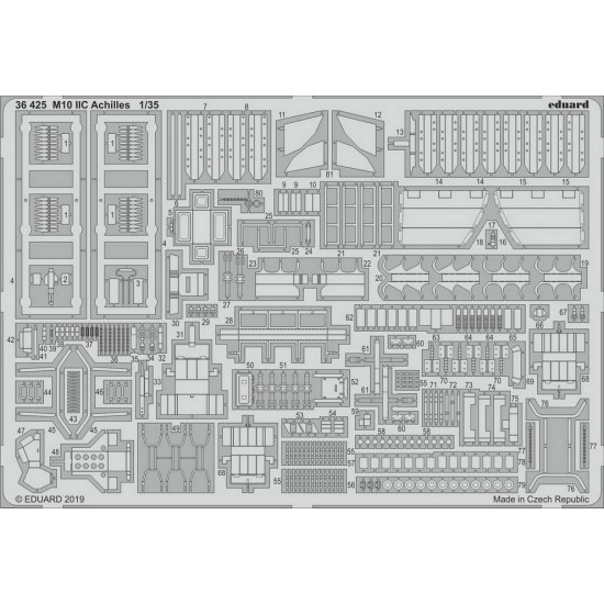 1/35 M10 IIC Achilles Tank Destroyer Detail Parts (PE) for Tamiya kits