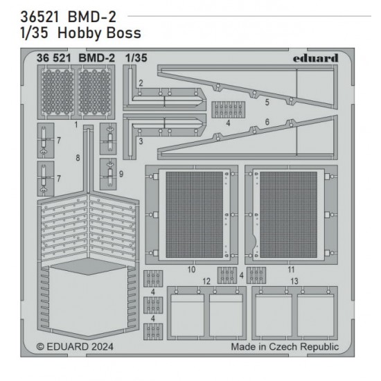 1/35 BMD-2 Airborne Infantry Fighting Vehicle PE Sheets for Hobby Boss kits