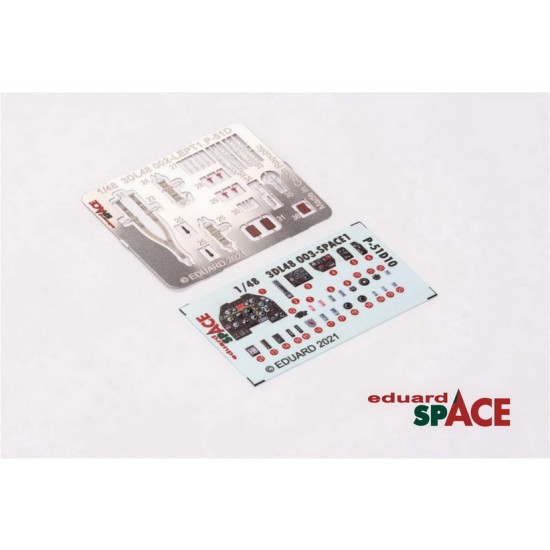 1/48 P-51D-10 Mustang Space 3D Decals & PE parts for Eduard kits