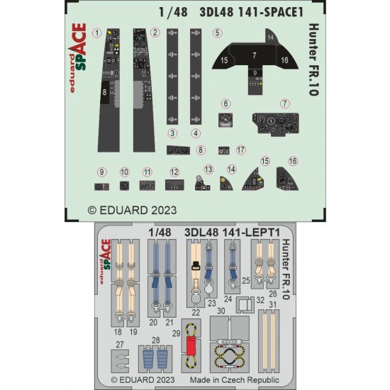 1/48 Hawker Hunter FR.10 Interior Details (3D decal) for Airfix kits