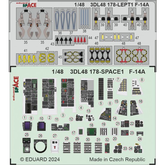 1/48 Grumman F-14A Tomcat 3D Decals & PE parts for Great Wall Hobby kits