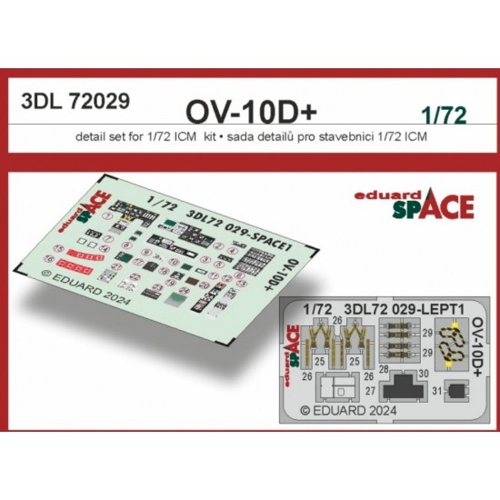 1/72 OV-10D+ Bronco Instrument & Control Panels, Seatbeltsfor ICM kits