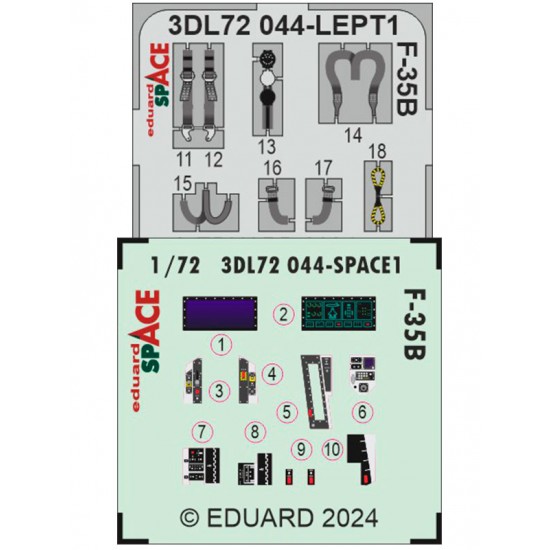 1/72 F-35B Lightning II 3D Decal and PE Set for Tamiya kits