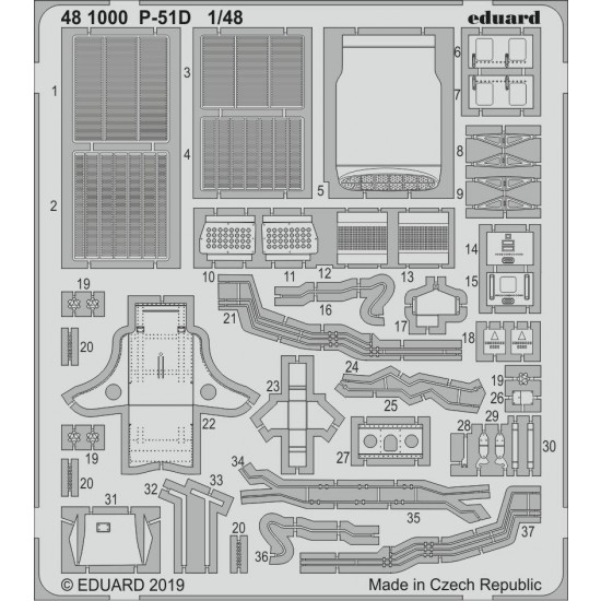 1/48 North American P-51D Mustang Detail Set for Eduard kits