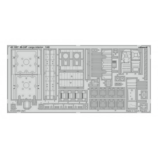 1/48 Mil Mi-24P Hind Cargo Interior Detail Set for Zvezda kits