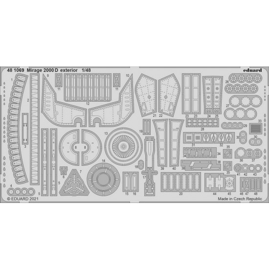 1/48 Dassault Mirage 2000D Exterior Detail parts for Kinetic kits