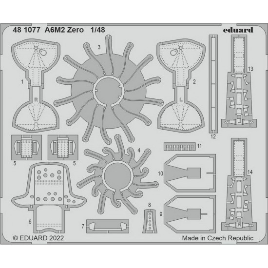 1/48 Mitsubishi A6M2 Zero Detail set for Eduard kits