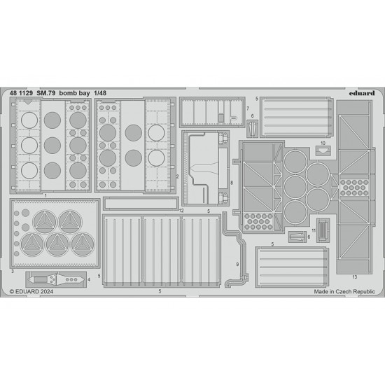 1/48 Savoia-Marchetti SM.79 Bomb Bay Photo-etched set for Eduard kits