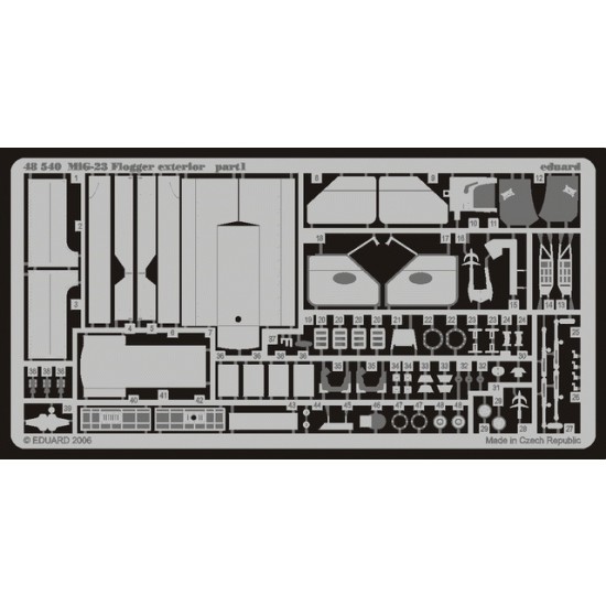 Photoetch for 1/48 Mig-23 Flogger Exterior for Italeri kit